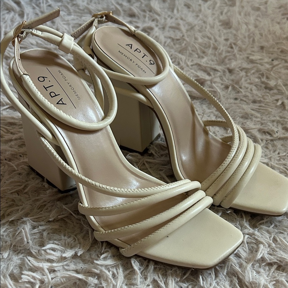 Apt. 9 Women's Beige Strappy Heels